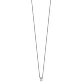 14k White Gold 1/4 carat Lab Grown Diamond VS+ F+ Oval Complete 18 inch Four Prong Pendant Necklace